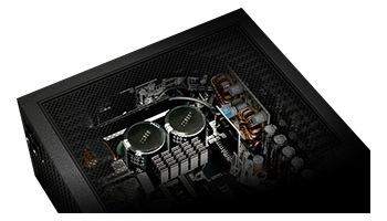 Visual of inside parts of power supply