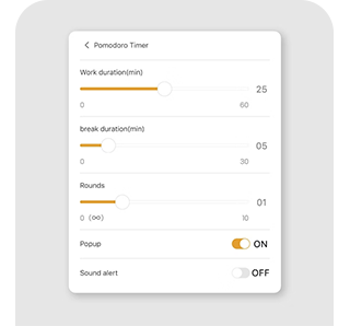 Pomodoro Timer Interface