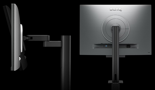 RD280UA monitor rear and side angle, showcasing its Ergo Arm Stand