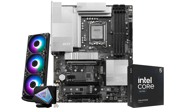 MSI Z890 Motherboard Intel Core Ultra 5 245K with MSI i360 cooler bundle 