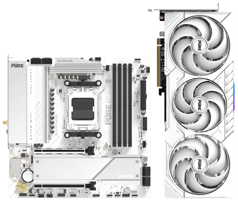 Radeon RX 9070 XT 16GB and B650M-E AMD AM5 Micro-ATX Motherboard from Sapphire