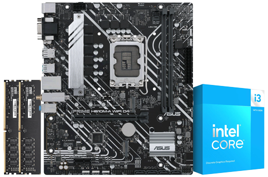 ASUS PRIME H610M-A WiFi + Intel i3 14100F + 16GB Klevv DDR4