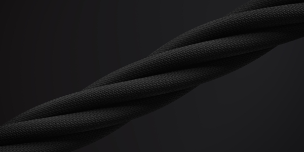 Zoomed in Thunderbolt 5 cable, highlighting premium braided material.