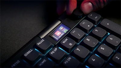 XTRFY keyboard's display being controlled by its rotary knob
