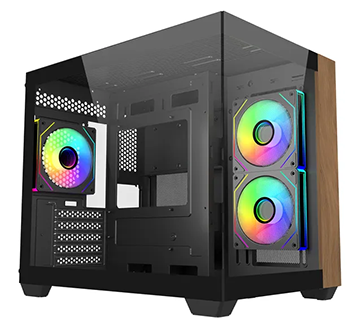 Elite 481 Wood/Tempered Glass Compact ATX Case from Cooler Master