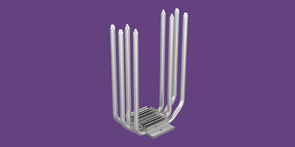 Nickel plated heat pipes.