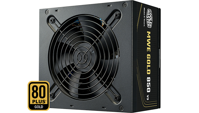 Cooler Master MWE GOLD 850 V3 電源ユニット 90°コネクタの12V-2×6