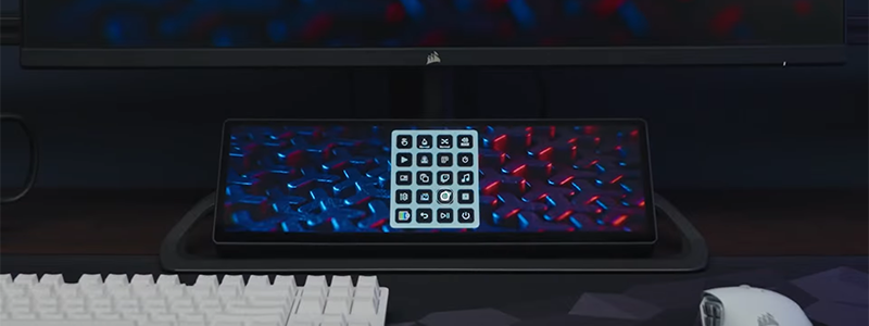 Stream Deck layout on Xeneon Edge LCD display.