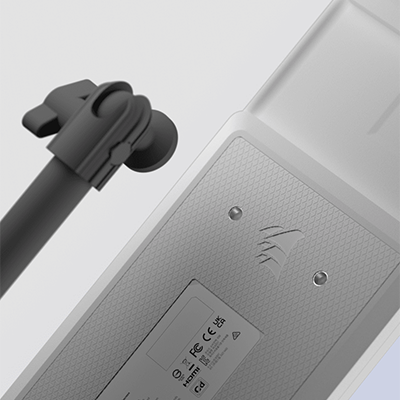 Mounting points on the rear of the Xeneon Edge LCD screen.