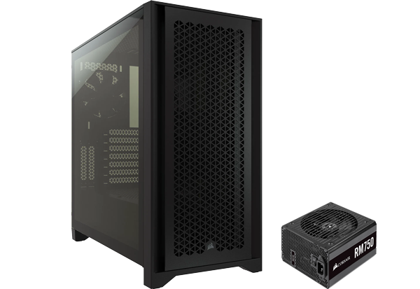 Corsair 4000X Airflow, Black Mid Tower Chassis and RM750 PSU