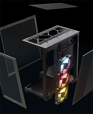 Image of panels apart from case