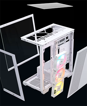 Image of panels apart from case
