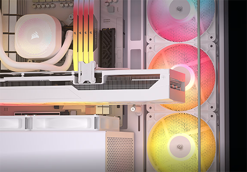 Close up of a GPU inside case