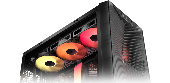 Top angled view of case, fading out to transparancy the bottom