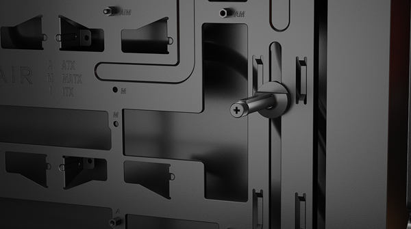 Inside of case showing anti-sag Stabilisation arm