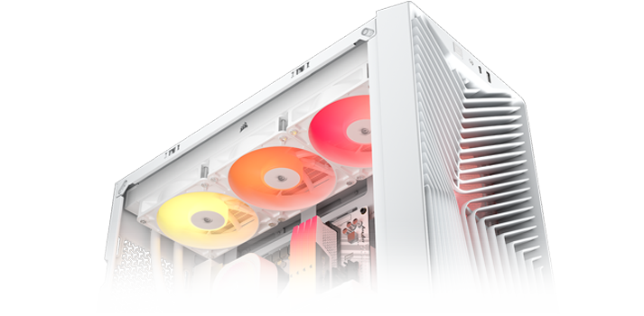 Top angled view of case, fading out to transparancy the bottom