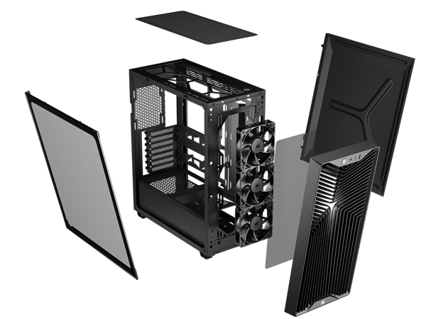 Exploded view of the 3200D case