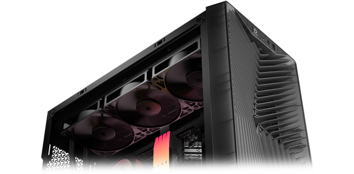Top angled view of case, fading out to transparancy the bottom