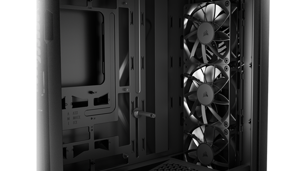 3x RS120 fans situated inside the PC case