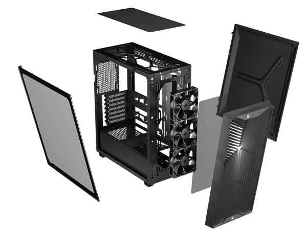 Exploded view of the 3200D case