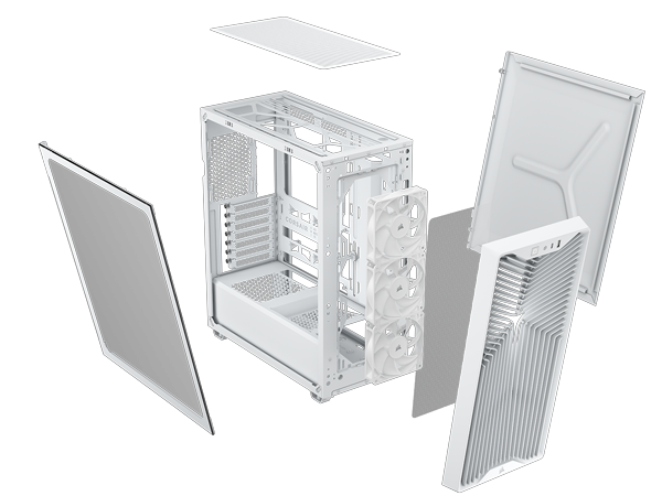 Exploded view of the 3200D case