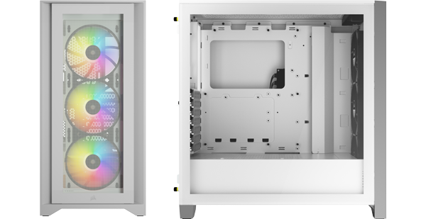 Corsair iCue 4000X RGB, White Mid Tower Chassis