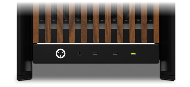 Base of front with USB ports and power