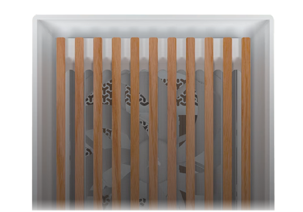 Close up of naturally sourced wood panel