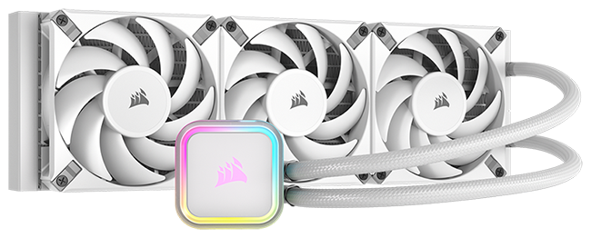 Corsair iCUE H150i RGB ELITE 360mm Intel/AMD CPU Liquid Cooler White