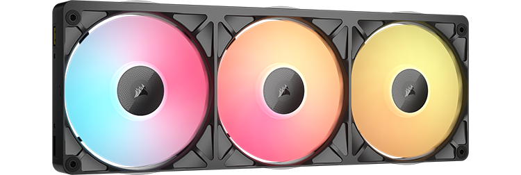 iCUE LINK RX360 II Unified Frame RGB PWM Fans with iCUE LINK System Hub Hero Image