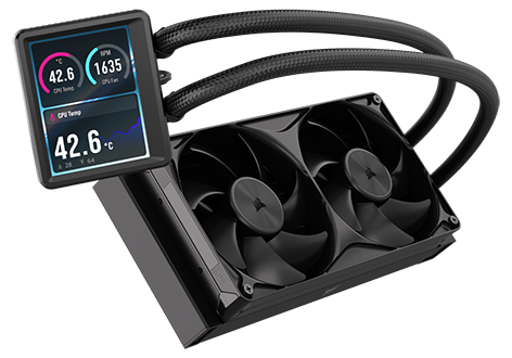 NAUTILUS II 240 RS LCD Intel/AMD AIO Liquid CPU Cooler from CORSAIR.