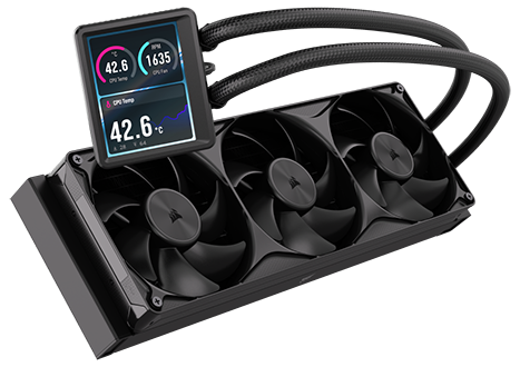 NAUTILUS II 360 RS LCD Intel/AMD AIO Liquid CPU Cooler from CORSAIR.