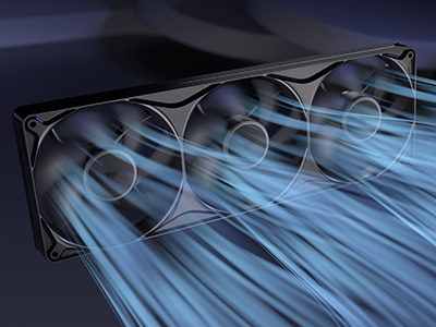 Image of cool air flowing through the fans
