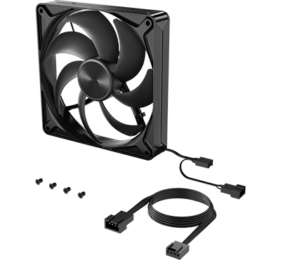 Fan next to cables and screws