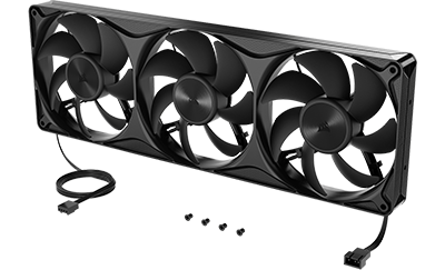 Fans next to cables and screws