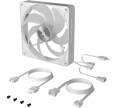 Fan next to cables and screws