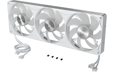 Fan next to cables and screws