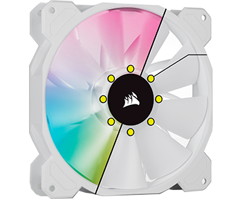 CORSAIR Ventilateur SP Series - White SP120 RGB ELITE - 120m - Zoma