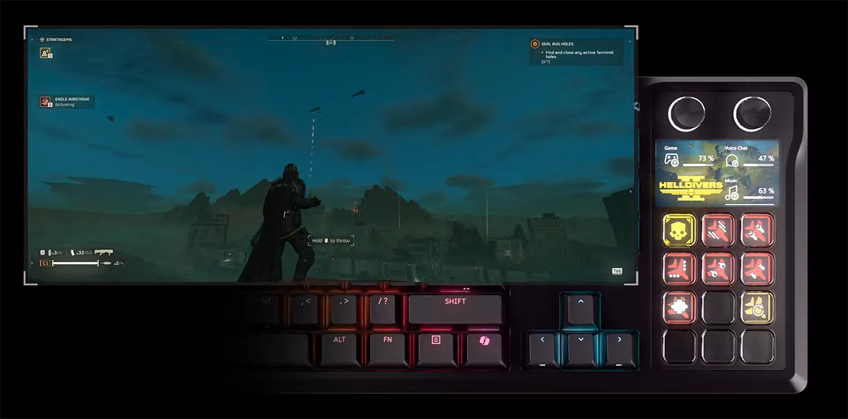 Helldivers 2 Gameplay with Themed Stream Deck Layout