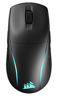 Top down of M75 WIRELESS gaming mouse.