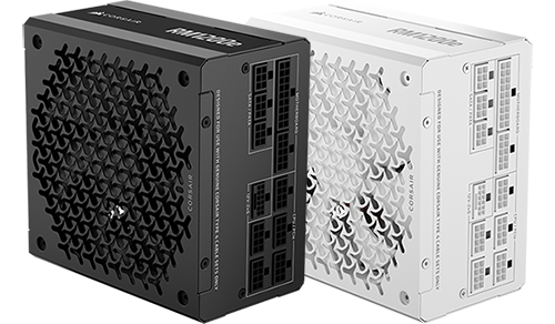 Image of both black and white RM1200e PSUs next to one another