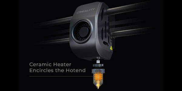 Ceramic heater encircling the hotend.