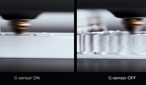 Two surfaces, one with GSensor resonance detection active and the other without.