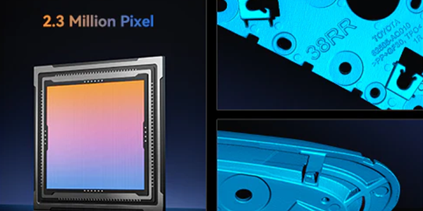 Scanner chip with 2.3 million pixel capability.