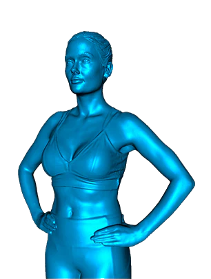 3D scan on woman standing