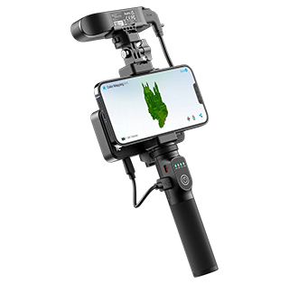 Ferret pro scanner angled with phone attached