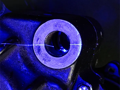 Deep metal hole.