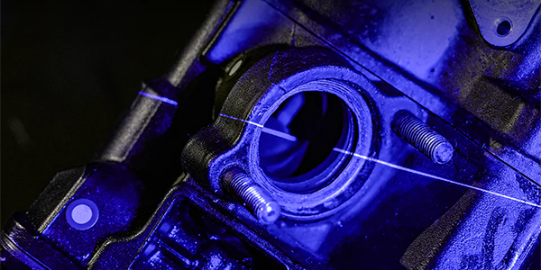 Zoomed in metal milled surface.