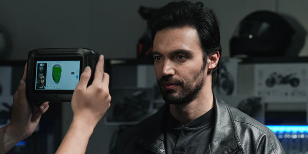 Man being scanned by the Sermoonm P1 3D scanner.