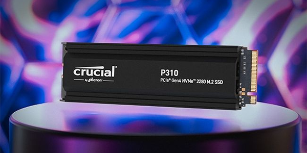 P310 M.2 SSD floating atop a pedestal